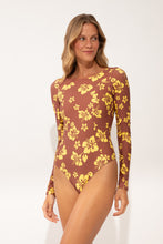Load image into Gallery viewer, Model Front: Wednesday In Hawaii By Rio De Sol One-Piece Pua-Coco-Lilikoi Surf