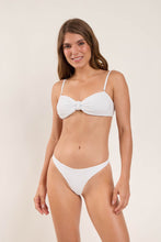 Load image into Gallery viewer, Model Front: Rio De Sol Set Set Memphis-White Bandeau-Joy Mia