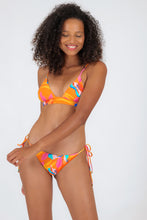 Load image into Gallery viewer, Model Front: Rio De Sol Top Top Orange-Bloom Tri-Cos
