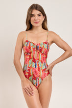 Load image into Gallery viewer, Model Front: Rio De Sol One-Piece Sea-Bloom Sara-Op