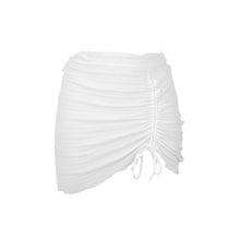 Load image into Gallery viewer, Product Front: Rio De Sol Beach Skirt Memphis-White Mini Skirt Ruched