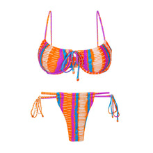 Load image into Gallery viewer, Product Front: Rio De Sol Set Set Stripes Balconet-Tie Pipa
