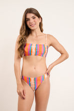 Load image into Gallery viewer, Model Front: Rio De Sol Set Set Stripes Bandeau-Reto Essential-Comfy
