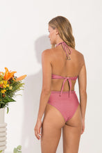 Load image into Gallery viewer, Model Back: Rio De Sol Bottom Bottom Shimmer-Confetti Belted-High-Waist
