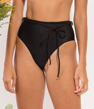 Load image into Gallery viewer, Bottom Shimmer-Black Belted-High-Waist
