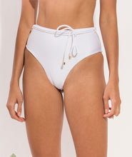 Load image into Gallery viewer, Bottom Shimmer-White Belted-High-Waist
