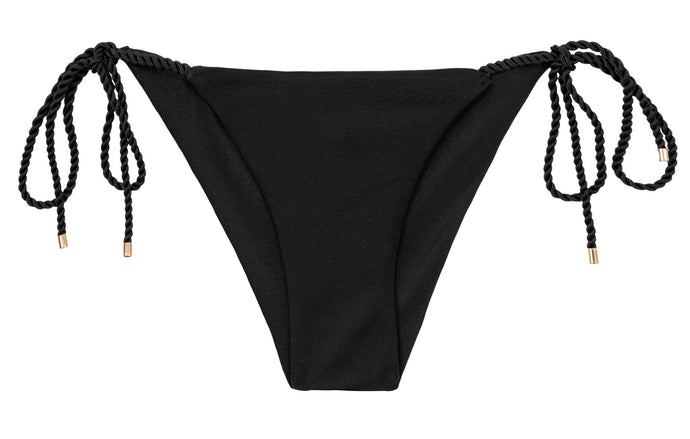 Product Front: Rio De Sol Bottom Bottom Shimmer-Black Cheeky-Rope