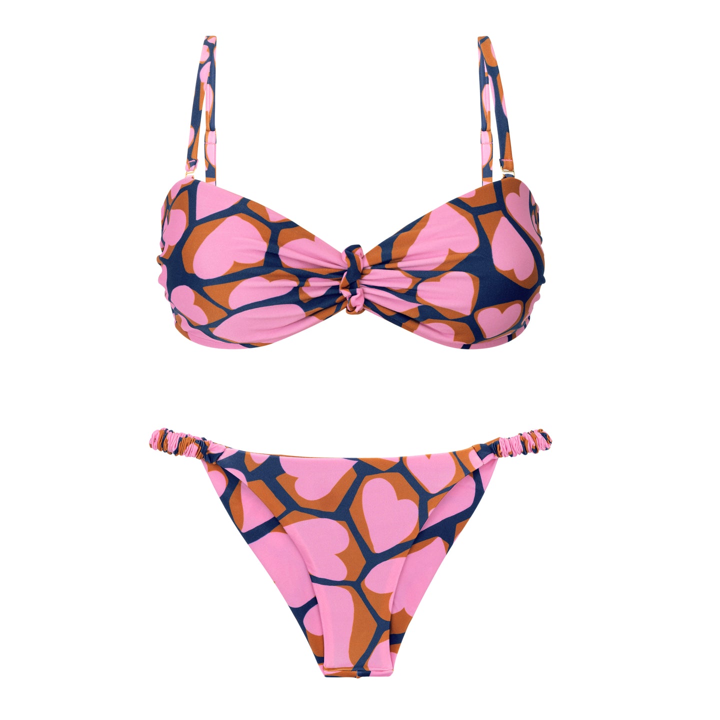 Product Front: Rio De Sol Set Set Amore-Pink Bandeau-Crispy Cheeky-Crispy