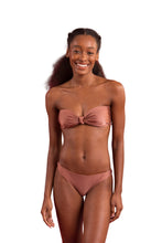 Load image into Gallery viewer, Model Front: Rio De Sol Set Set Shimmer-Copper Bandeau-Joy Essential
